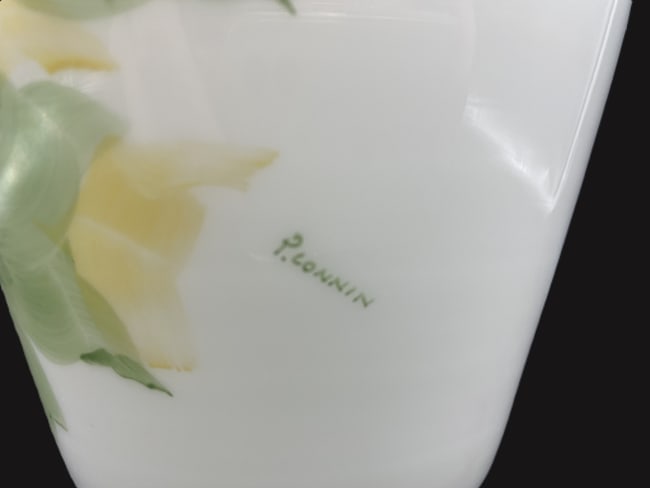 BRISTOL HANDPAINTED FLORAL VASE signed P. Connin - 4