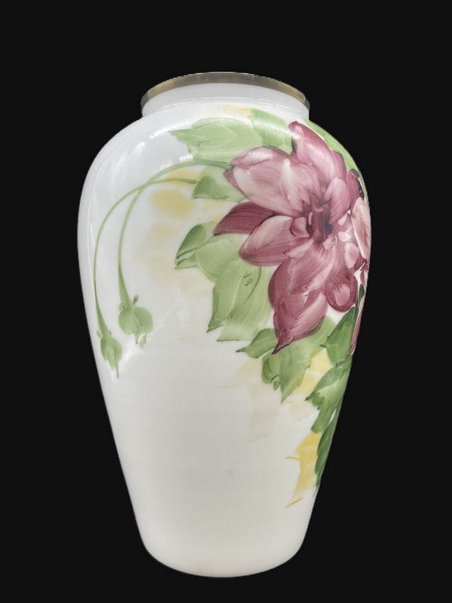 BRISTOL HANDPAINTED FLORAL VASE signed P. Connin - 7