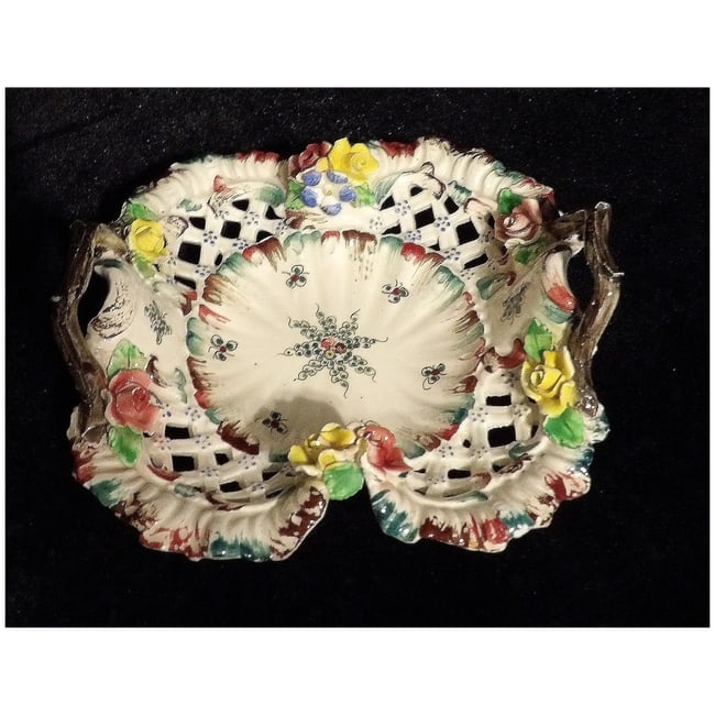 * Vintage N & C Italy Decorative Porcelain Dish - 2
