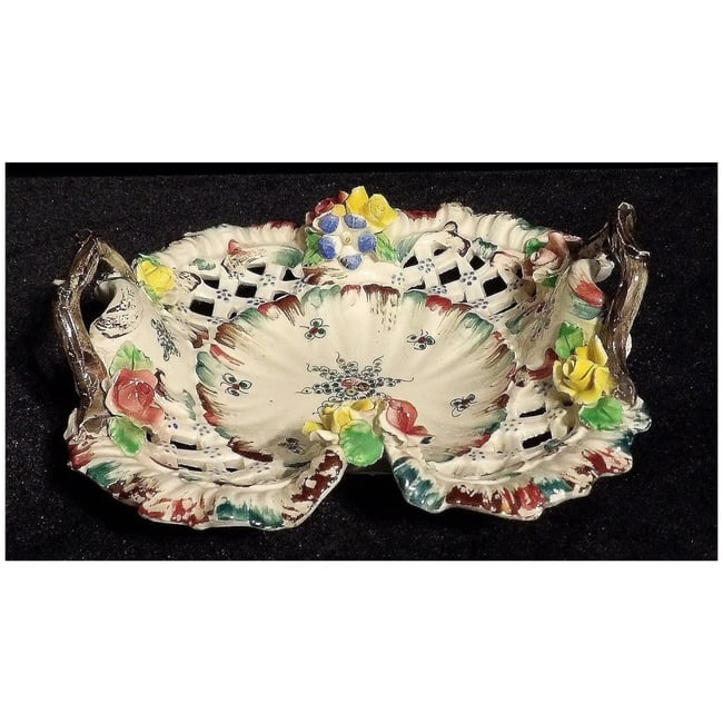 * Vintage N & C Italy Decorative Porcelain Dish - 4
