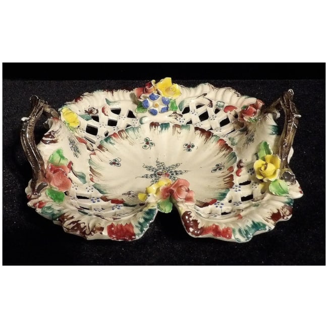 * Vintage N & C Italy Decorative Porcelain Dish - 6