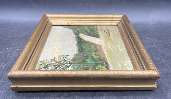 Primitive Waterfall Original Oil Painting Signed Hobbs - 7