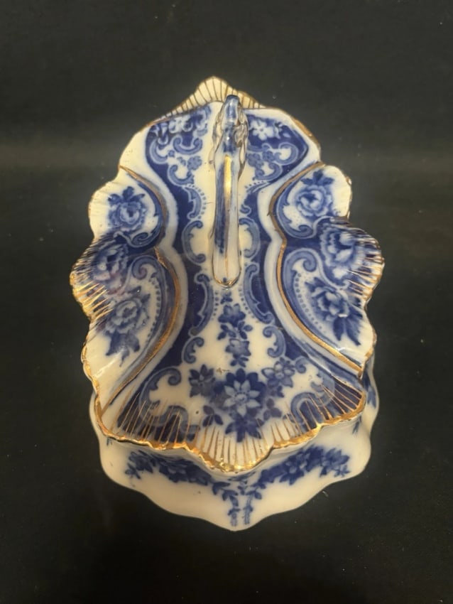 Flow Blue Covered Cheese Dish - 5