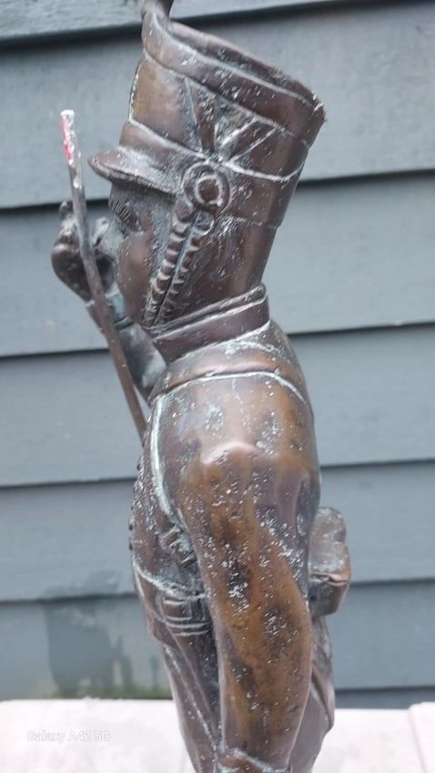 Dubois sculpture 1887 bronze 18" soldier 45 lbs - 2