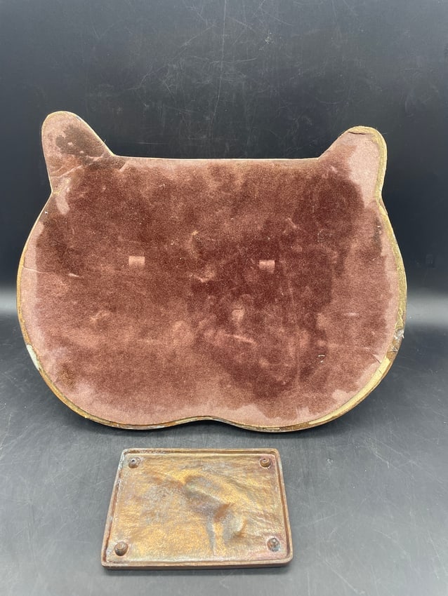 Vintage Cast Western, Equestrian Theme Two Horse Double Pipe Rest & Ashtray w Cast Covered Box - 7