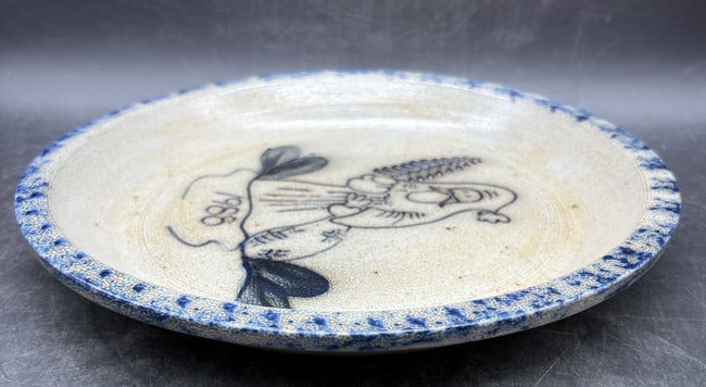 1988 Eldreth Stoneware Pottery Christmas Pie Plate - 6