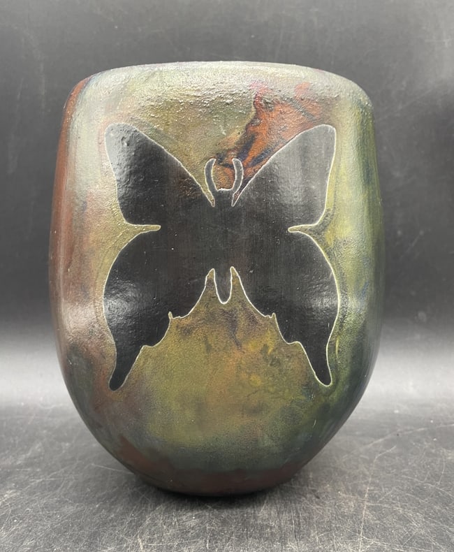 Hand Thrown HAROLD LONG CHEROKEE POTTERY RAKU - 2