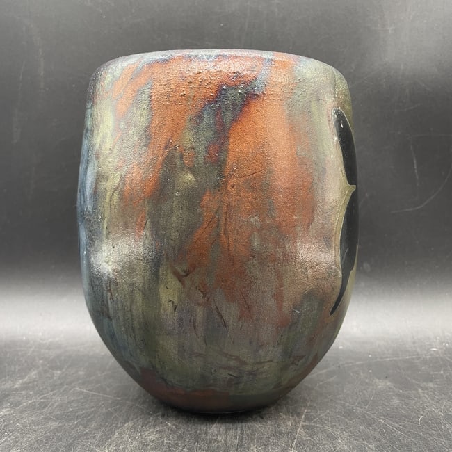 Hand Thrown HAROLD LONG CHEROKEE POTTERY RAKU - 5