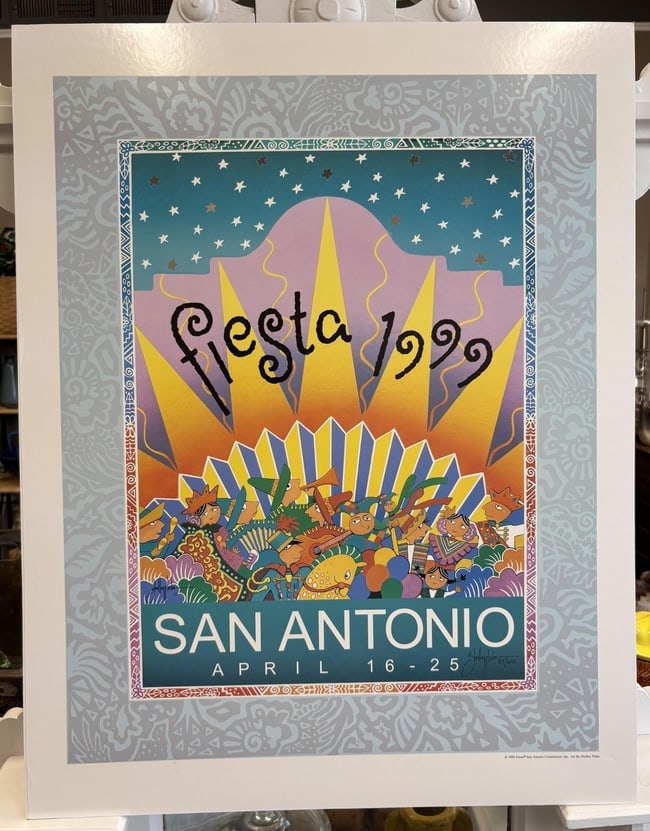 Signed Shelley Fluke Fiesta San Antonio 1999 Limited Edition Poster 87/600 - 6