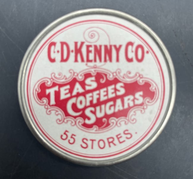 Early 20th Century C. D. Kenny Co. Advertising Pocket Mirror "Teas Coffees Sugars - 55 Stores" (1 of 5)