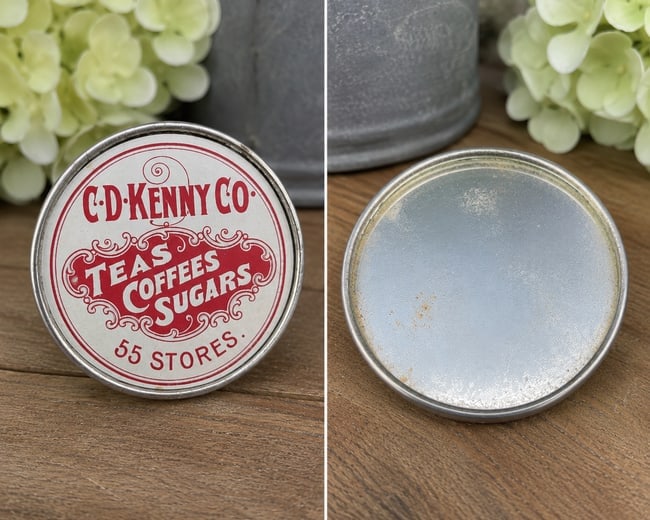 Early 20th Century C. D. Kenny Co. Advertising Pocket Mirror "Teas Coffees Sugars - 55 Stores" - 5