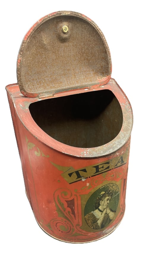 Antique CD Kenny Country General Store Tea Tin Bin Beautiful Graphics Baltimore MD - 2