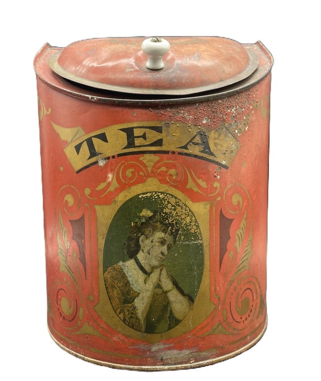 Antique CD Kenny Country General Store Tea Tin Bin Beautiful Graphics Baltimore MD - 3