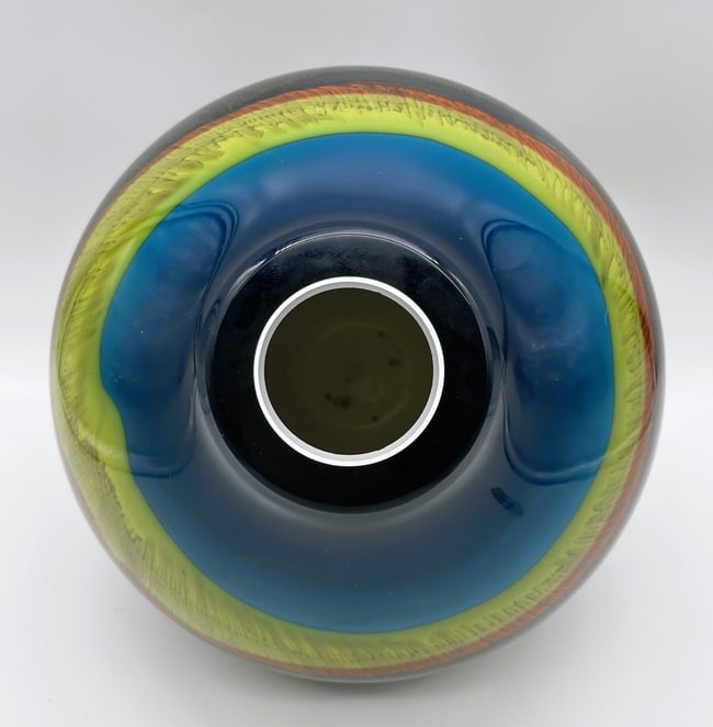 STUDIO ART GLASS VASE RONALD GUY CORRIE, SIGNED DATED 1981 - 4