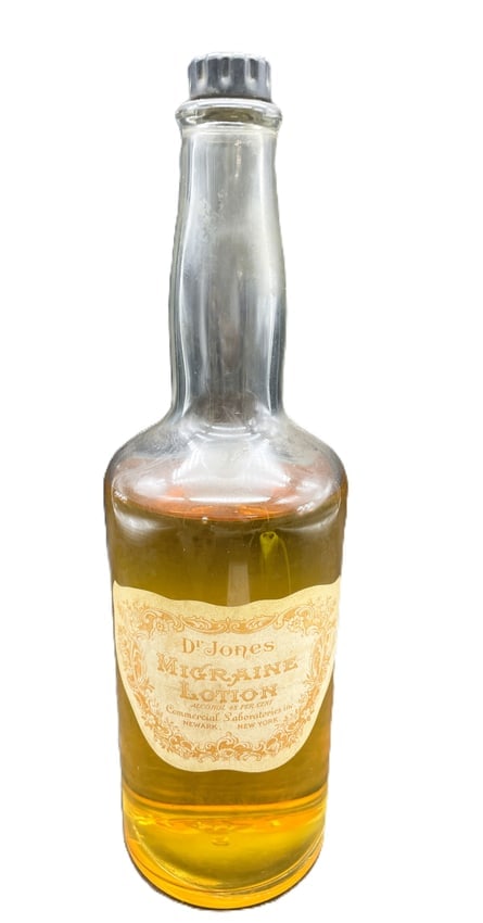 Antique Medical Snake Oil Bottle Dr Jones Migraine Lotion - 2
