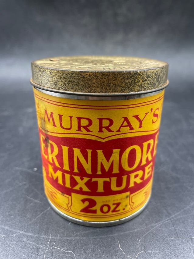 VINTAGE MURRAYS ERINMORE FLAKE TOBACCO TIN CIGARETTE SNUFF RARE EARLY 2 OZ CAN - 2