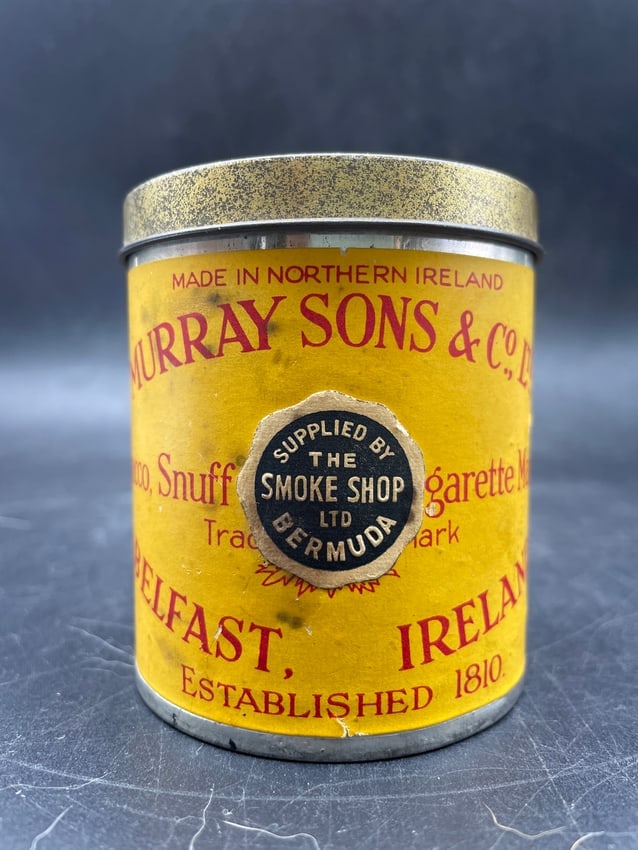 VINTAGE MURRAYS ERINMORE FLAKE TOBACCO TIN CIGARETTE SNUFF RARE EARLY 2 OZ CAN - 4