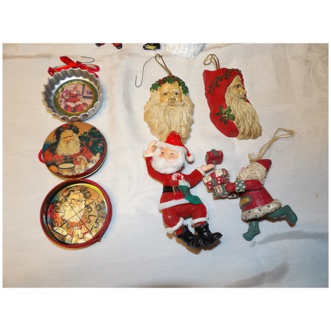 Collection of Santa Clause Ornaments - 4