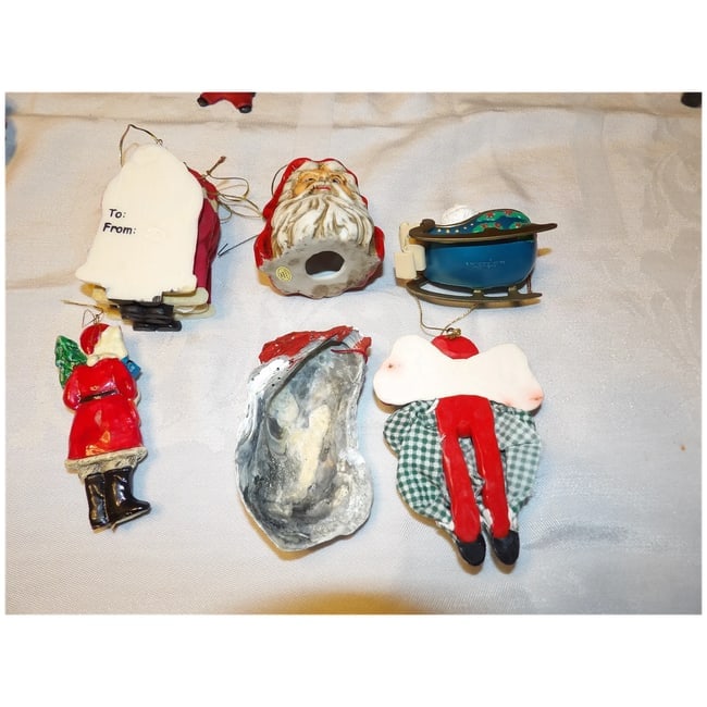 Collection of Santa Clause Ornaments - 7