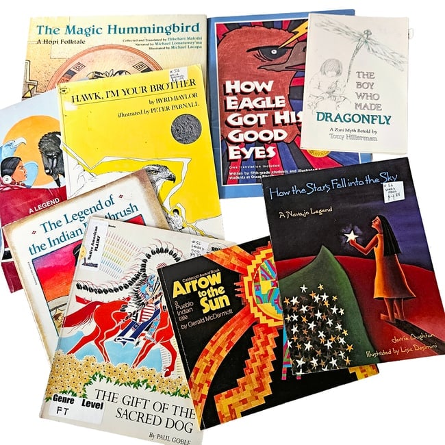Vintage Native American & Indigenous Children's Book Lot - Set of 7 Folklore, Myths & Legends: Included in This 7-Book Lot: The Magic Hummingbird: A Hopi Folktale - Collected/Translated by Ekkehart Malotki (Beautifully illustrated by Michael Lacapa) Hawk, I'm Your Brother - Byrd Baylor