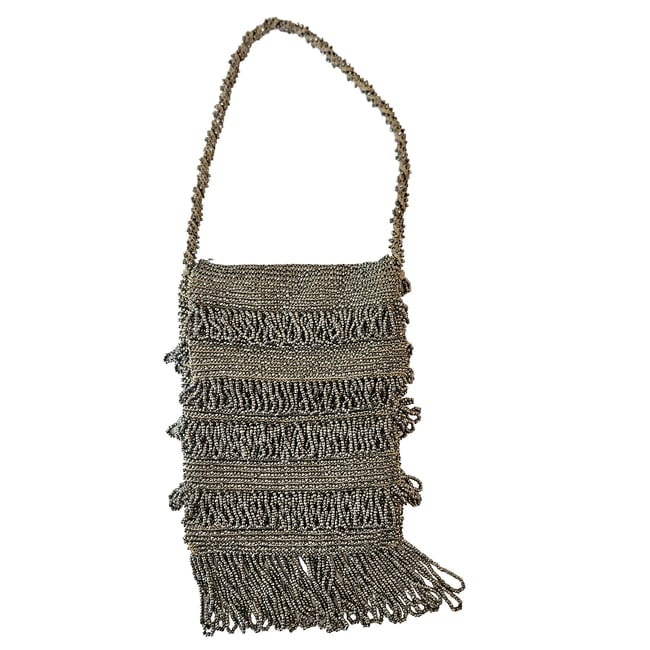 1920s Art Deco micro-beaded flapper pouch evening purse (1 of 7)