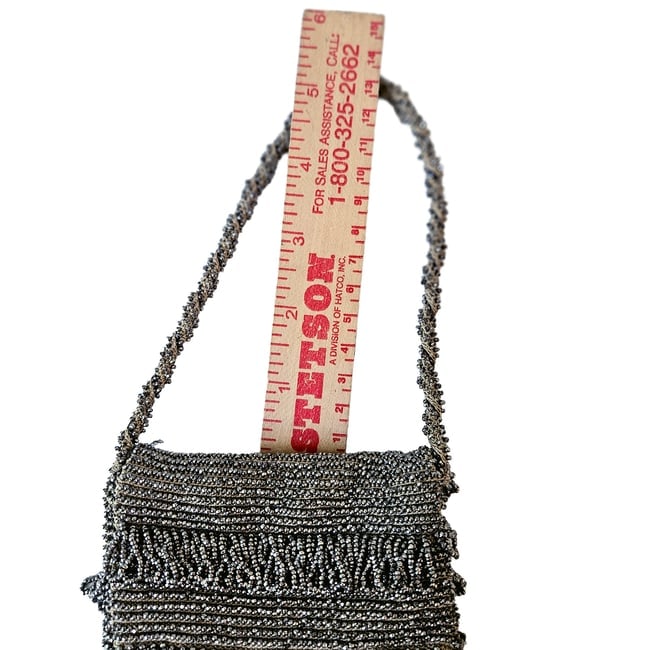 1920s Art Deco micro-beaded flapper pouch evening purse - 2