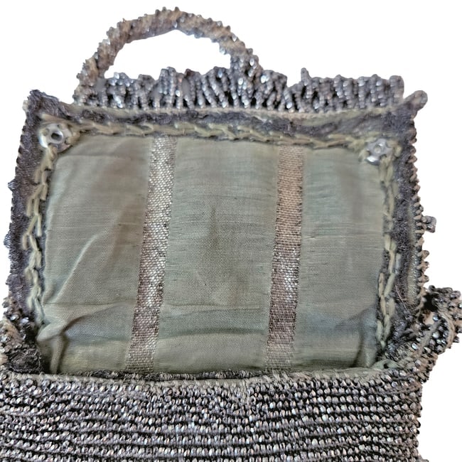 1920s Art Deco micro-beaded flapper pouch evening purse - 6