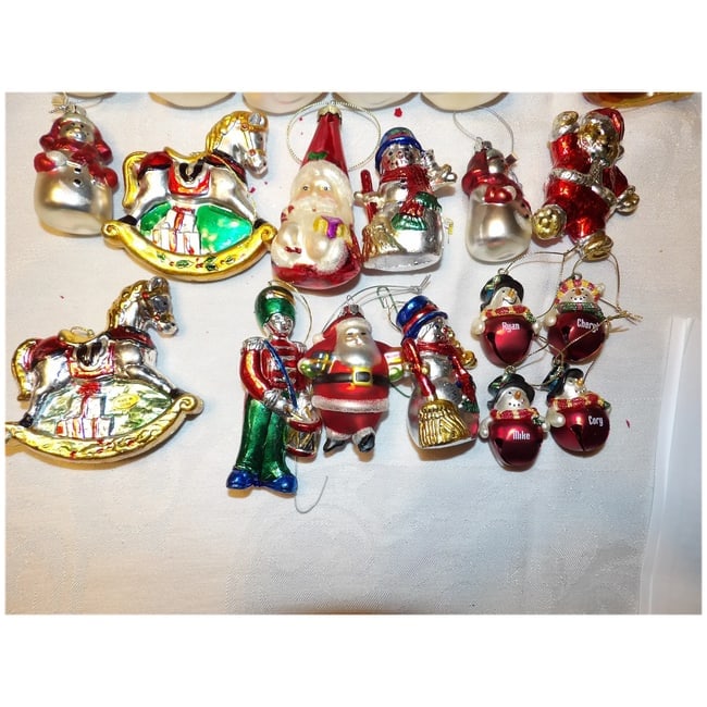 Collection of Blown Glass Ornaments & Jingle Bells - 6