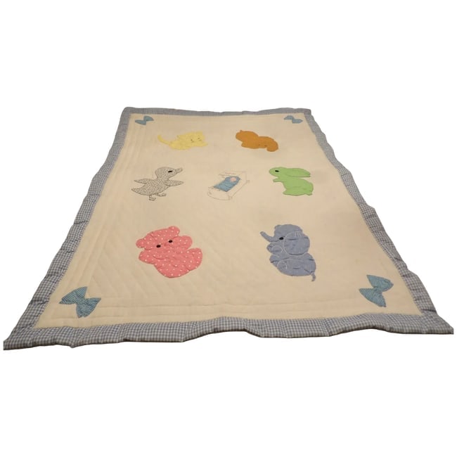 Machine Made Kids Baby Crib Quilt with Animals (1 of 9)