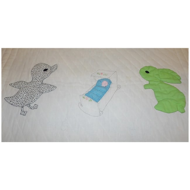 Machine Made Kids Baby Crib Quilt with Animals - 5