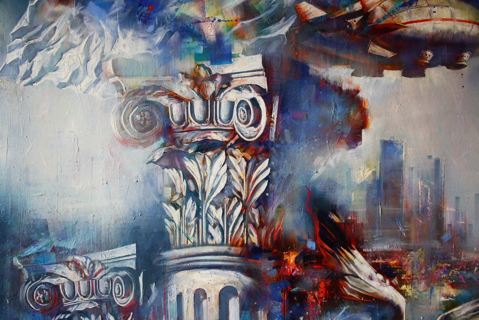 Oil painting Flight over the city Alexander Dobrodiy - 2