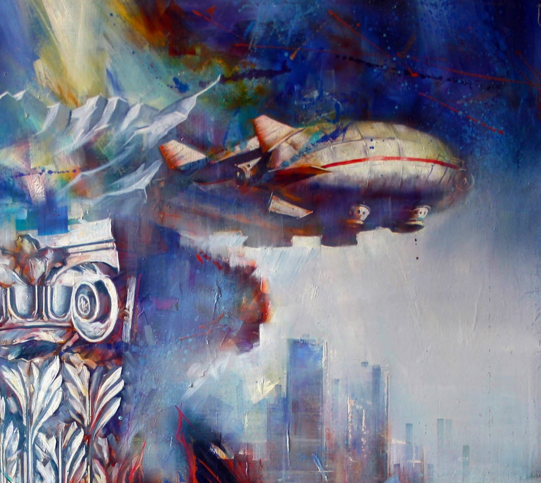 Oil painting Flight over the city Alexander Dobrodiy - 5