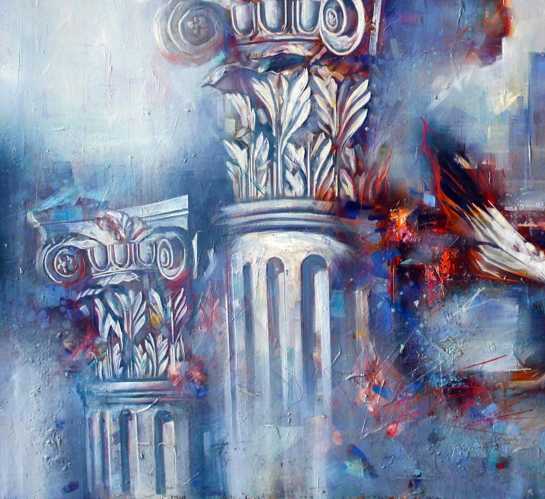 Oil painting Flight over the city Alexander Dobrodiy - 6