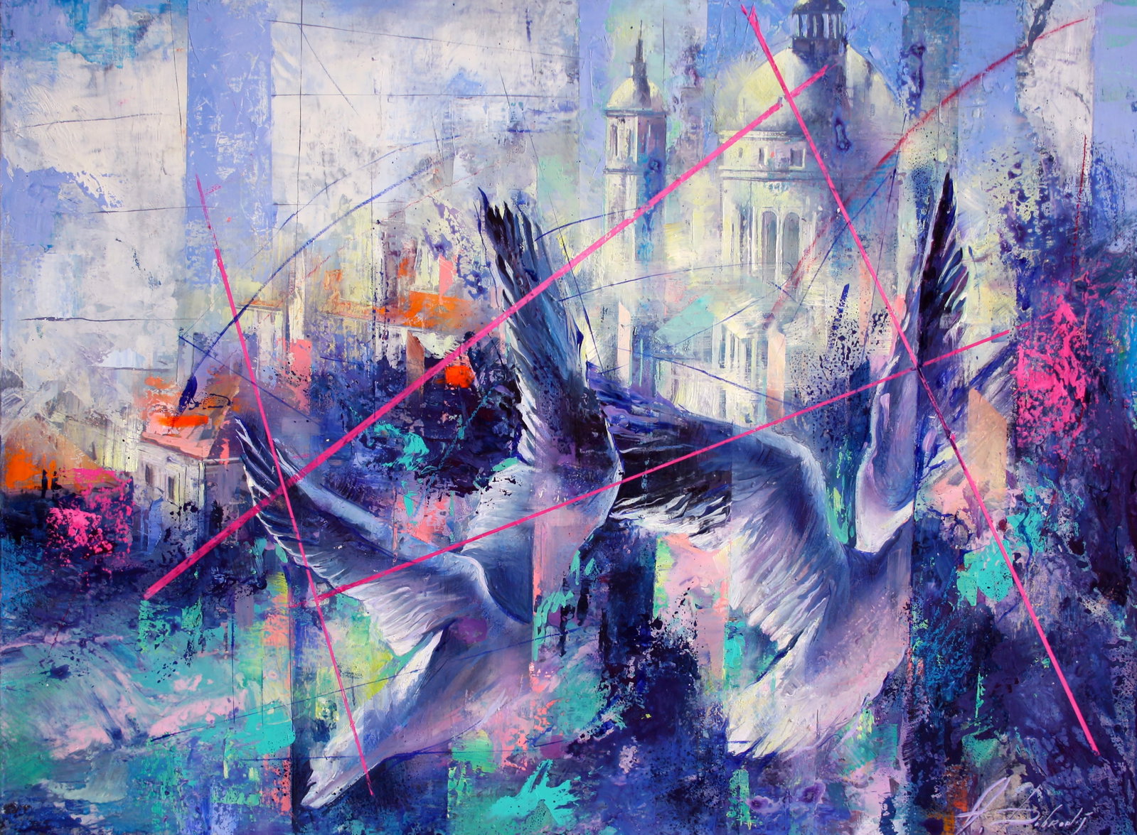 Oil painting Blue wind Alexander Dobrodiy: Title: Oil painting Blue wind Alexander Dobrodiy Description: 24DOBROD Painter: Alexander Dobrodiy Size: 60x80 cm/23.62x31.49 inches Components: oil, canvas Original painting CONDITION: excellent