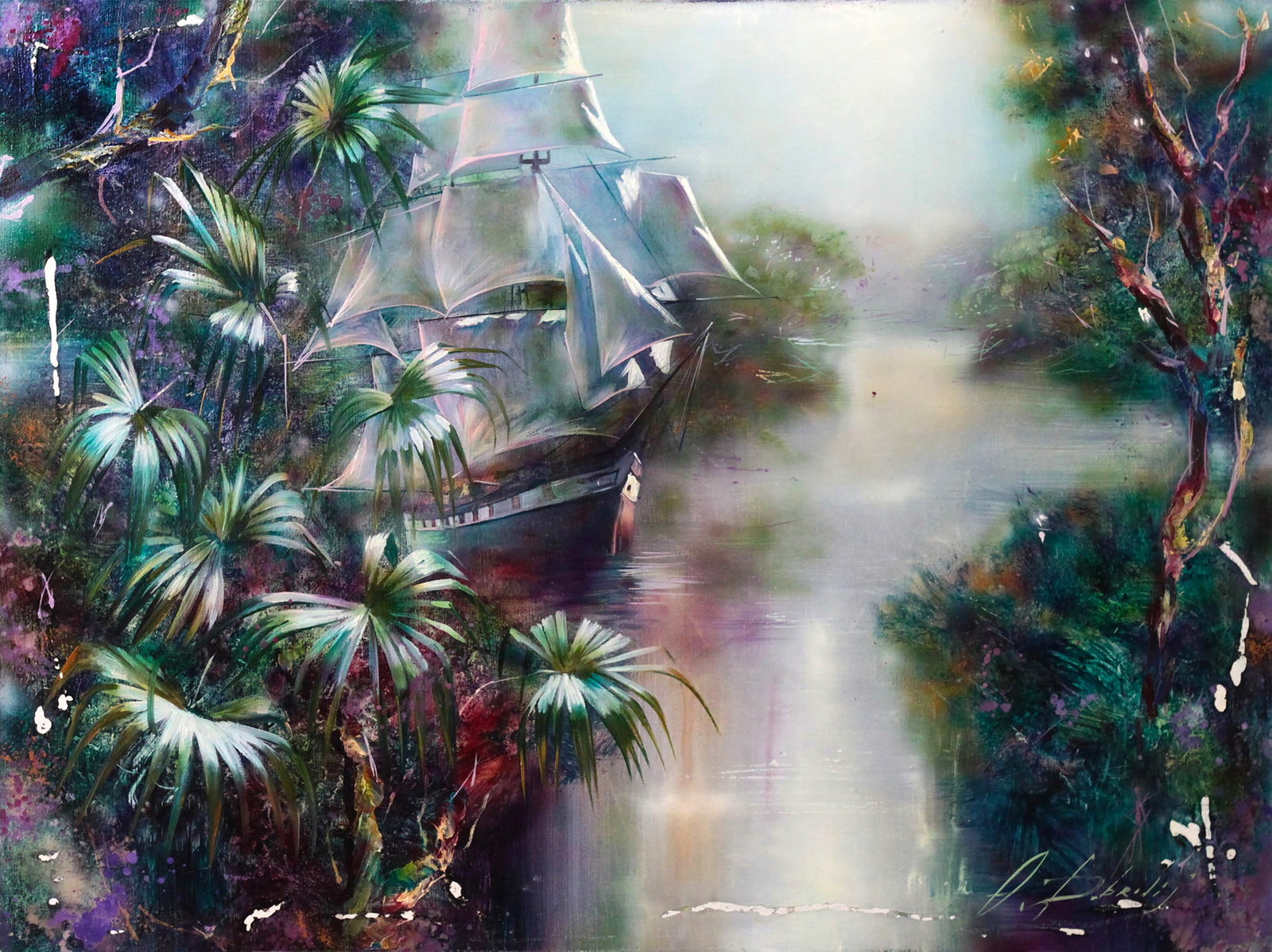 Oil painting Tropical motif Alexander Dobrodiy (1 of 8)