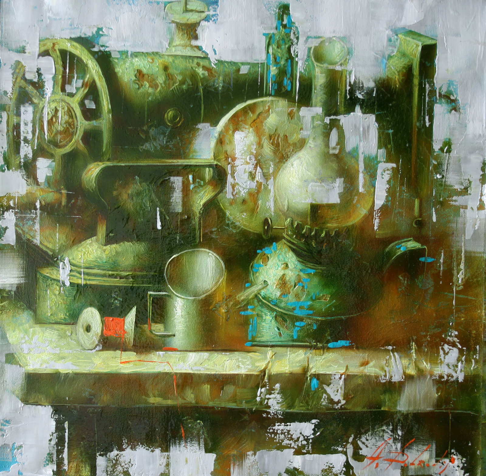 Oil painting Sewing machine Alexander Dobrodiy (1 of 6)