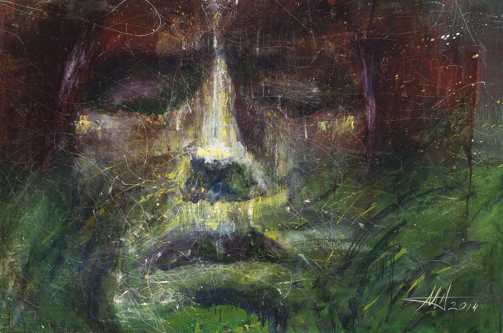 Oil painting Awakening Anatoliy Menkiv: Title: Oil painting Awakening Anatoliy Menkiv Description: 22MENK Painter: Anatoliy Menkiv Size: 119.9x180.1 cm/47.20x70.90 inches Components: oil, canvas Original painting - series Faces CONDITION: e