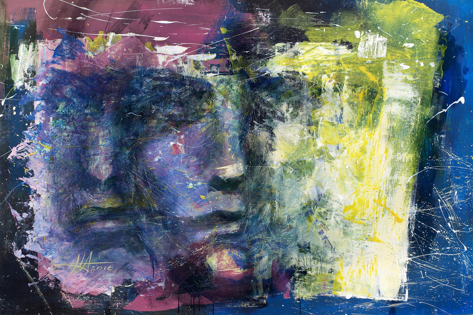 Oil painting Twain Anatoliy Menkiv: Title: Oil painting Twain Anatoliy Menkiv Description: 24MENK Painter: Anatoliy Menkiv Size: 120x180 cm/47.24x70.86 inches Components: oil, canvas Original painting - series Faces CONDITION: