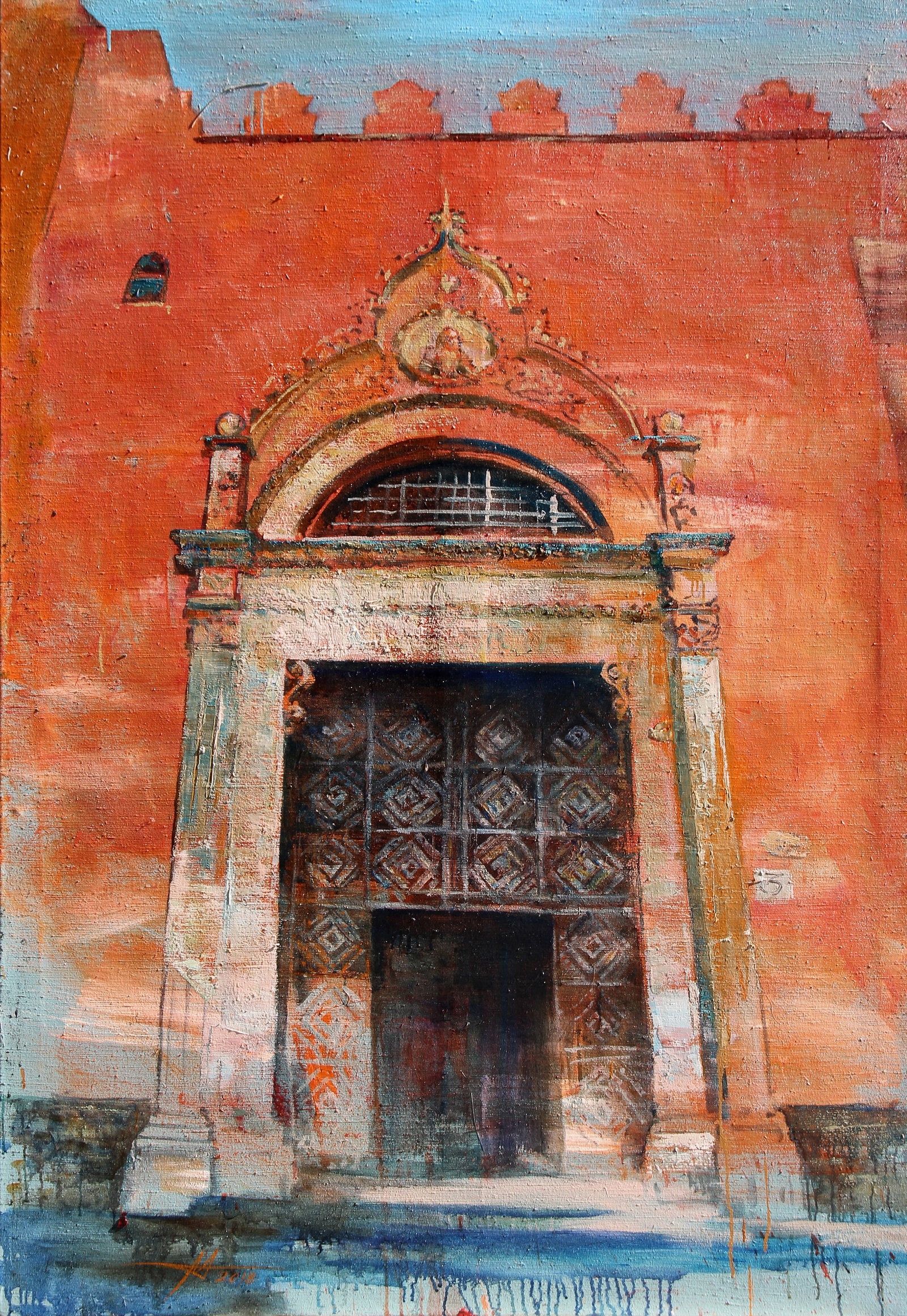 Oil painting Door number three Anatoliy Menkiv: Title: Oil painting Door number three Anatoliy Menkiv Description: 27MENK Painter: Anatoliy Menkiv Size: 180x125 cm/70.86x49.21 inches Components: oil, acrylic, canvas Original painting - project