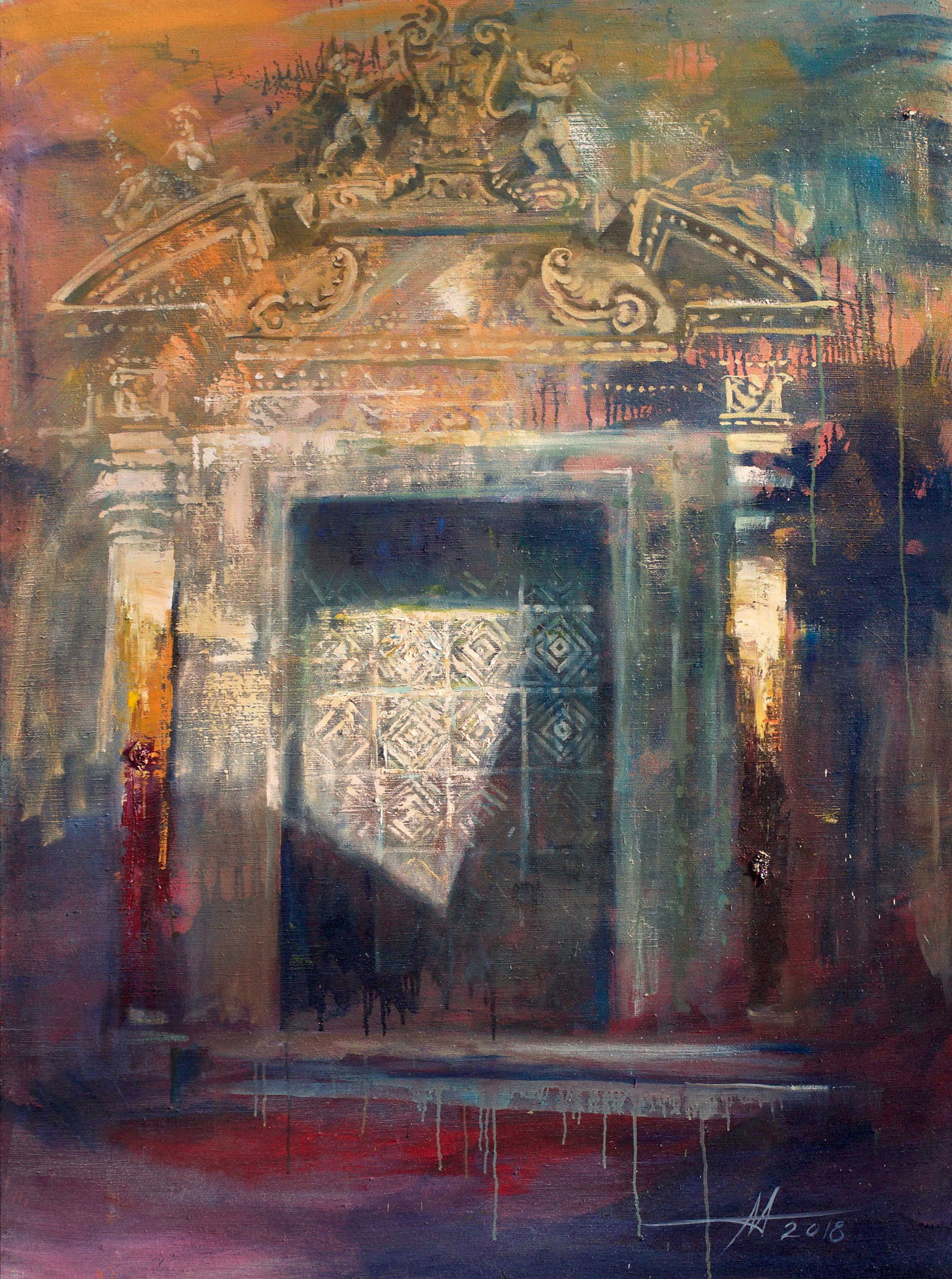 Oil painting Illuminated with Light Anatoliy Menkiv: Title: Oil painting Illuminated with Light Anatoliy Menkiv Description: 30MENK Painter: Anatoliy Menkiv Size: 169x125 cm/66.53x49.21 inches Components: oil, canvas Original painting - project LIFE OF