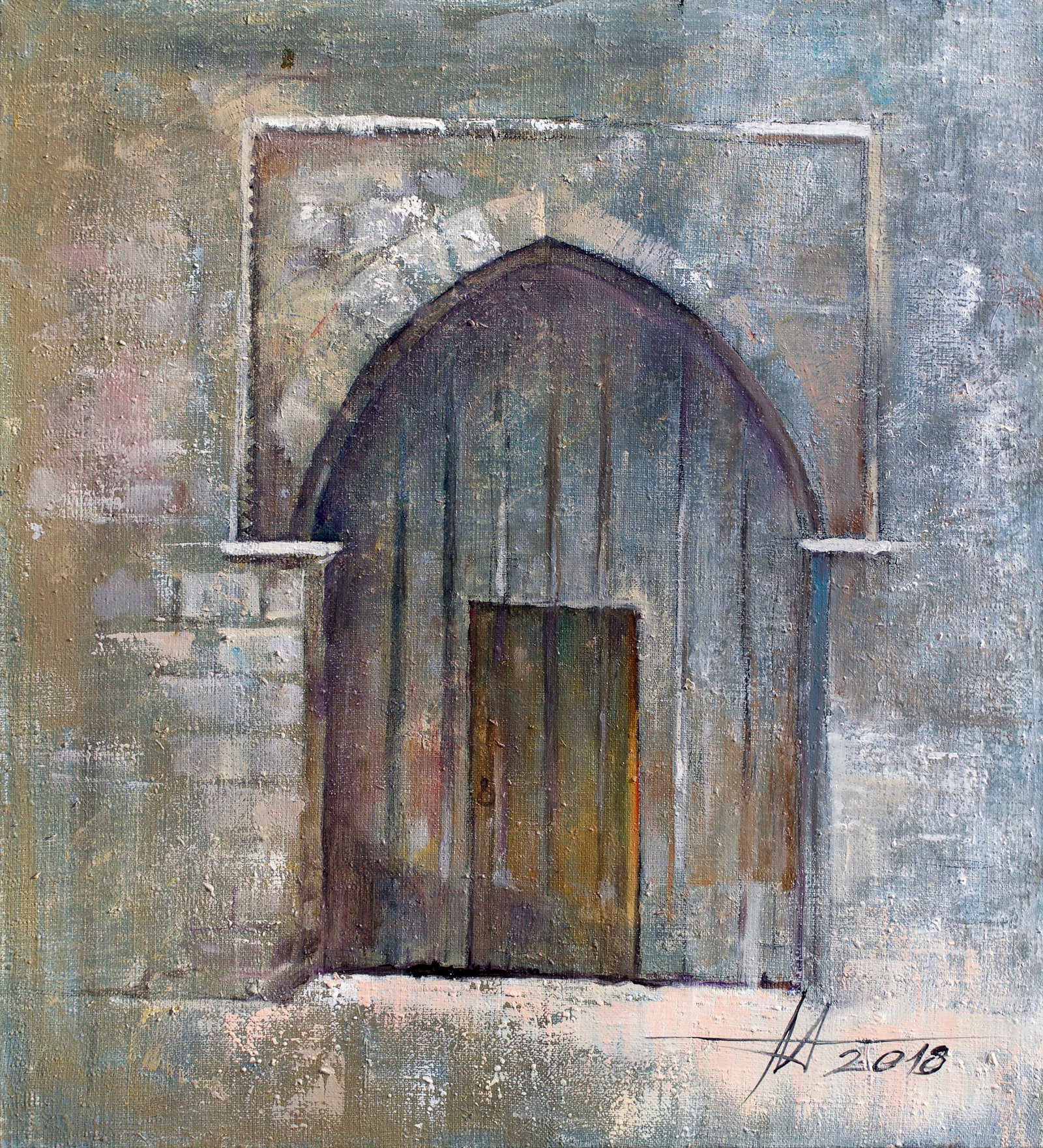 Oil painting Tempus Anatoliy Menkiv: Title: Oil painting Tempus Anatoliy Menkiv Description: 37MENK Painter: Anatoliy Menkiv Size: 84x76 cm/33.07x29.92 inches Components: oil, canvas Original painting - project LIFE OF 13 DOORS