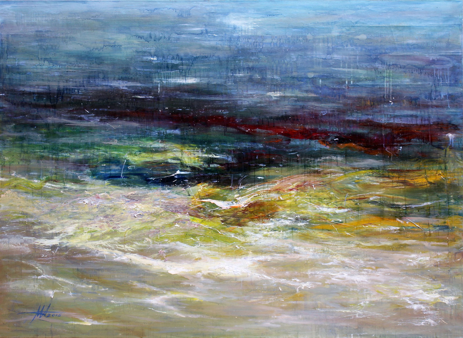 Oil painting Sea Anatoliy Menkiv: Title: Oil painting Sea Anatoliy Menkiv Description: 48MENK Painter: Anatoliy Menkiv Size: 180x120 cm/70.86x47.24 inches Components: oil, canvas Original painting - series PERCEPTION CONDITION: excell