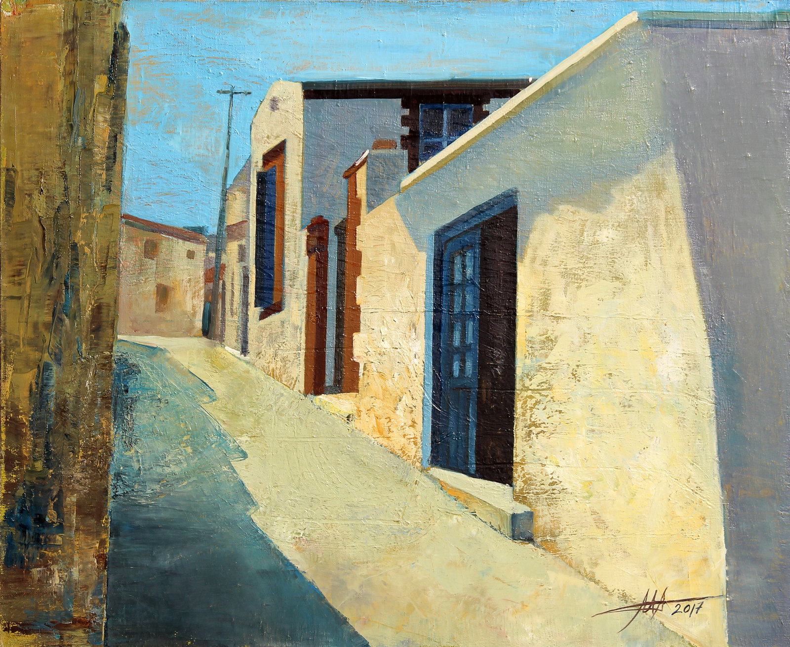 Oil painting Quiet Street Anatoliy Menkiv: Title: Oil painting Quiet Street Anatoliy Menkiv Description: 51MENK Painter: Anatoliy Menkiv Size: 75x92 cm/29.52x36.22 inches Components: oil, canvas Original painting - series URBAN PHYSIQUE CONDIT