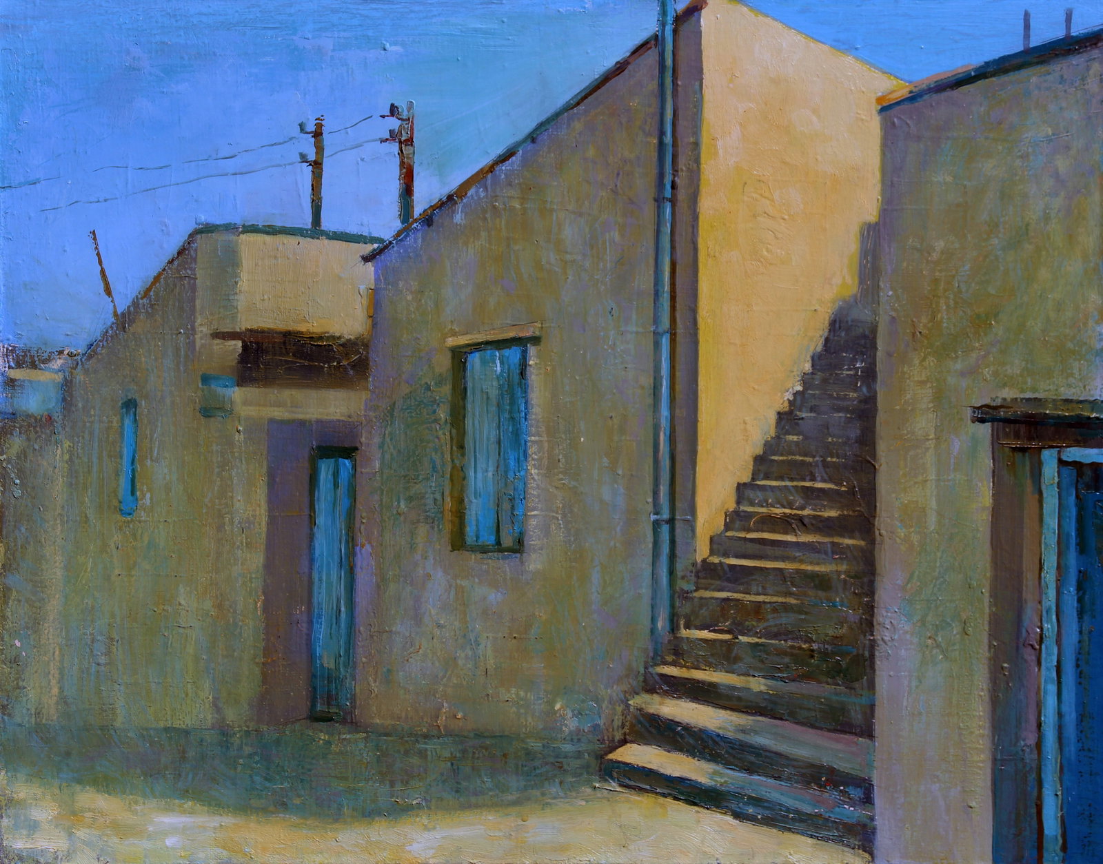 Oil painting Steps Anatoliy Menkiv: Title: Oil painting Steps Anatoliy Menkiv Description: 52MENK Painter: Anatoliy Menkiv Size: 58x74 cm/22.83x29.13 inches Components: oil, canvas Original painting - series URBAN PHYSIQUE CONDITION:
