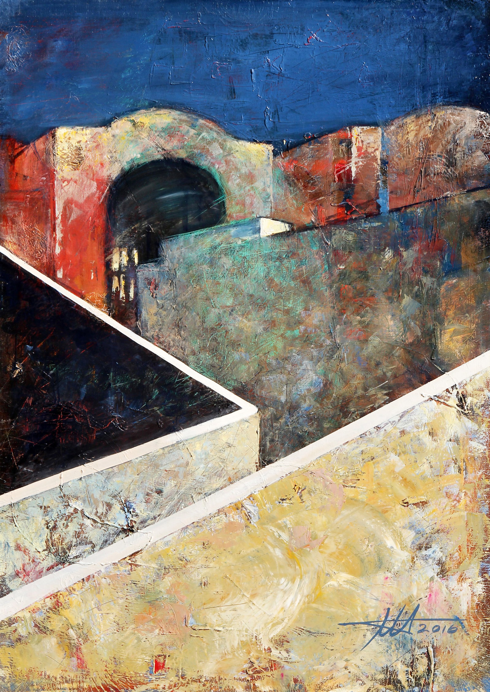 Oil painting Tunisia Anatoliy Menkiv: Title: Oil painting Tunisia Anatoliy Menkiv Description: 53MENK Painter: Anatoliy Menkiv Size: 130.5x93.5 cm/51.37x36.81 inches Components: oil, canvas Original painting - series URBAN PHYSIQUE