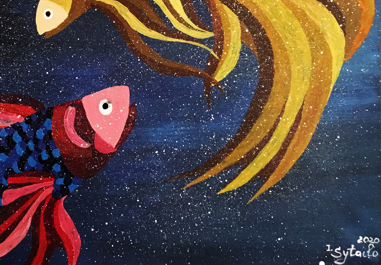 Acrylic painting Dance of Two Universes Irina Sitaylo - 5