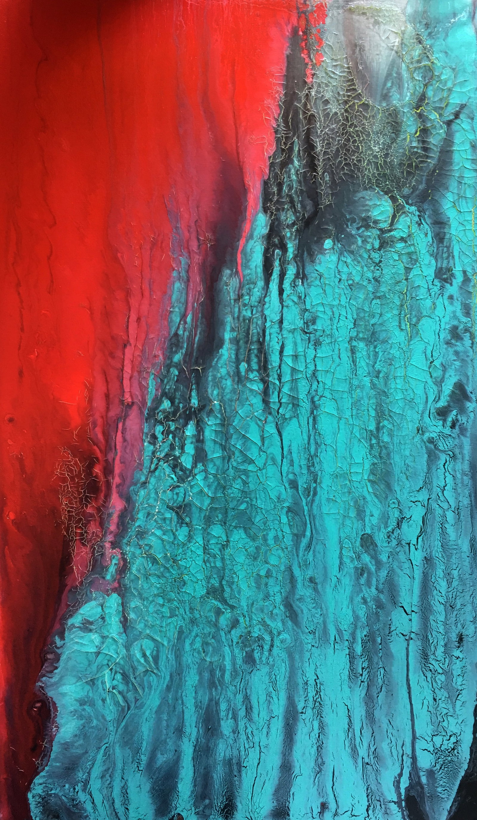 Acrylic painting Clash of the Elements Irina Sitaylo: Title: Acrylic painting Clash of the Elements Irina Sitaylo Description: 3SITA Painter: Irina Sitaylo Size: 30x50 cm/11.81x19.68 inches Components: acrylic, canvas Original painting CONDITION: excelle