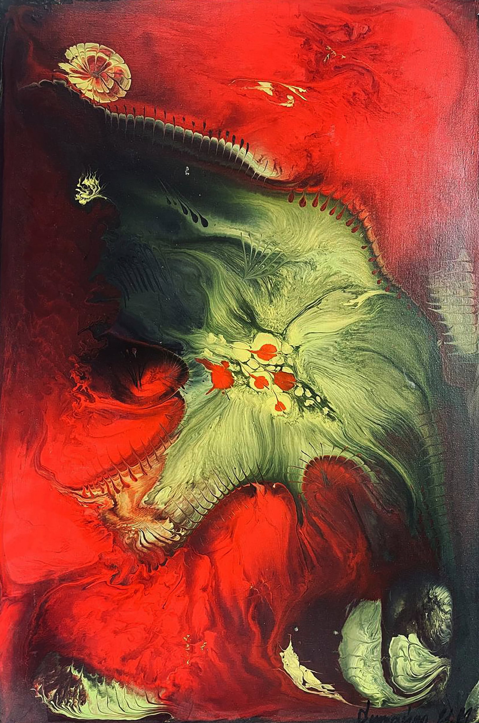 Acrylic painting The Birth of Power in Flame Irina Sitaylo: Title: Acrylic painting The Birth of Power in Flame Irina Sitaylo Description: 4SITA Painter: Irina Sitaylo Size: 70x40 cm/27.55x15.74 inches Components: acrylic, canvas Original painting CONDITION: