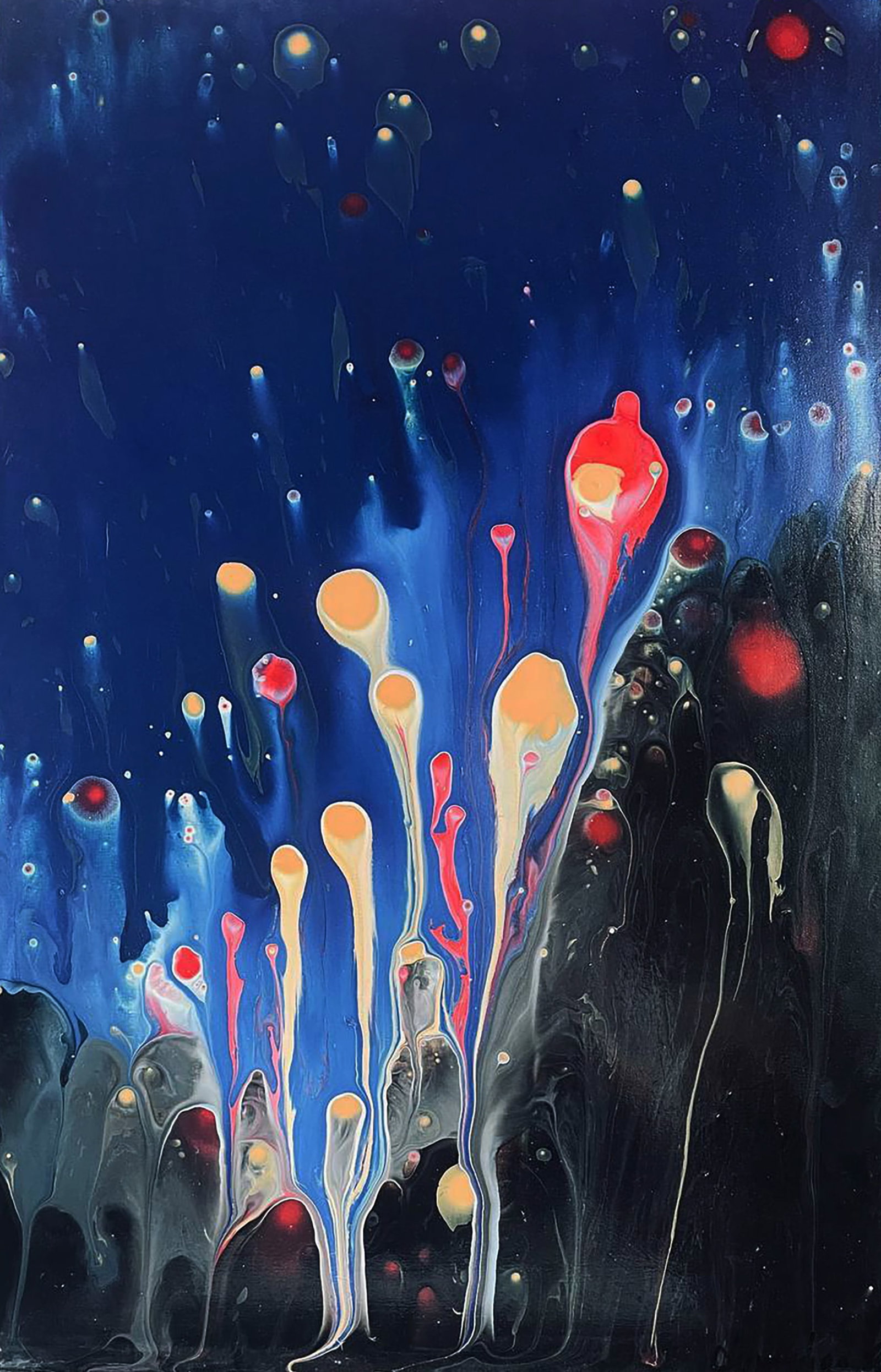 Acrylic painting Lanterns of Gratitude Irina Sitaylo: Title: Acrylic painting Lanterns of Gratitude Irina Sitaylo Description: 16SITA Painter: Irina Sitaylo Size: 70x40 cm/27.55x15.74 inches Components: acrylic, canvas Original painting CONDITION: