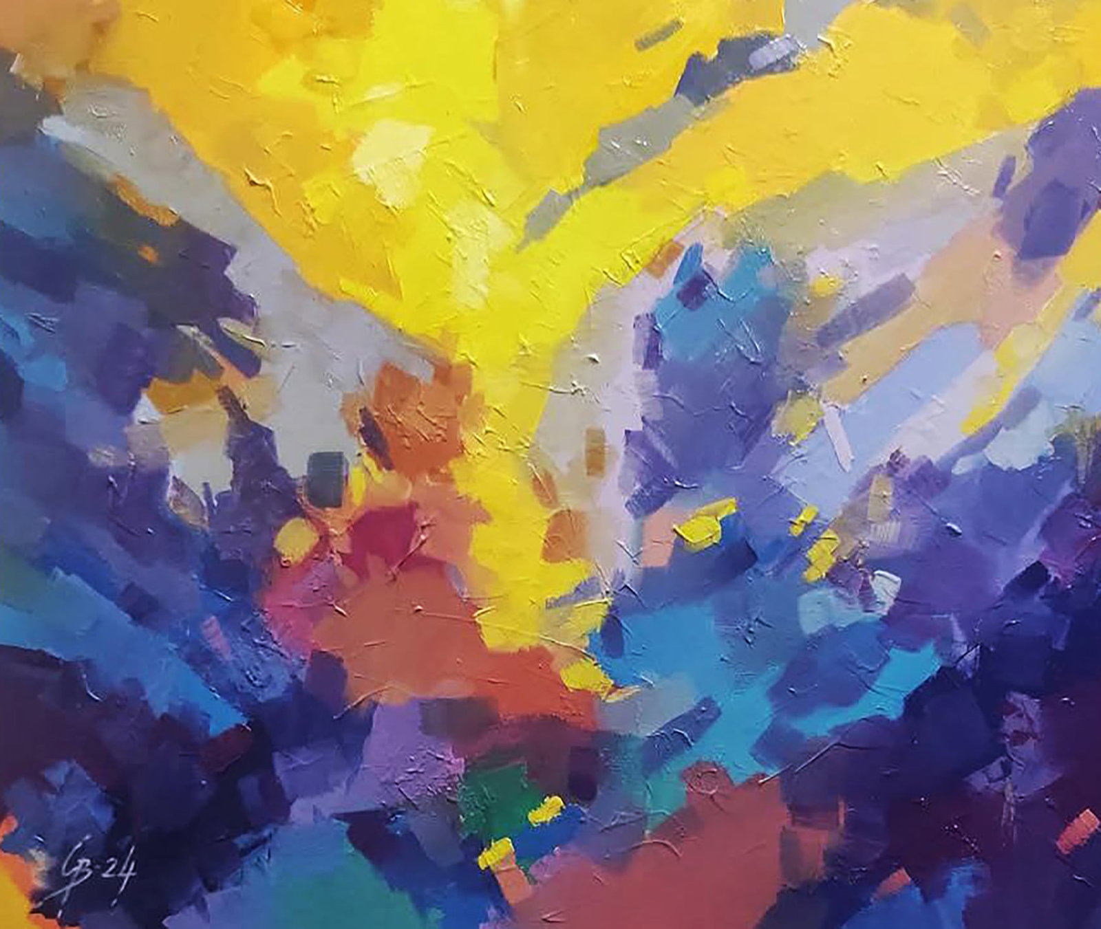Oil painting Evening in the mountains Stepan Verbeshchuk - 4